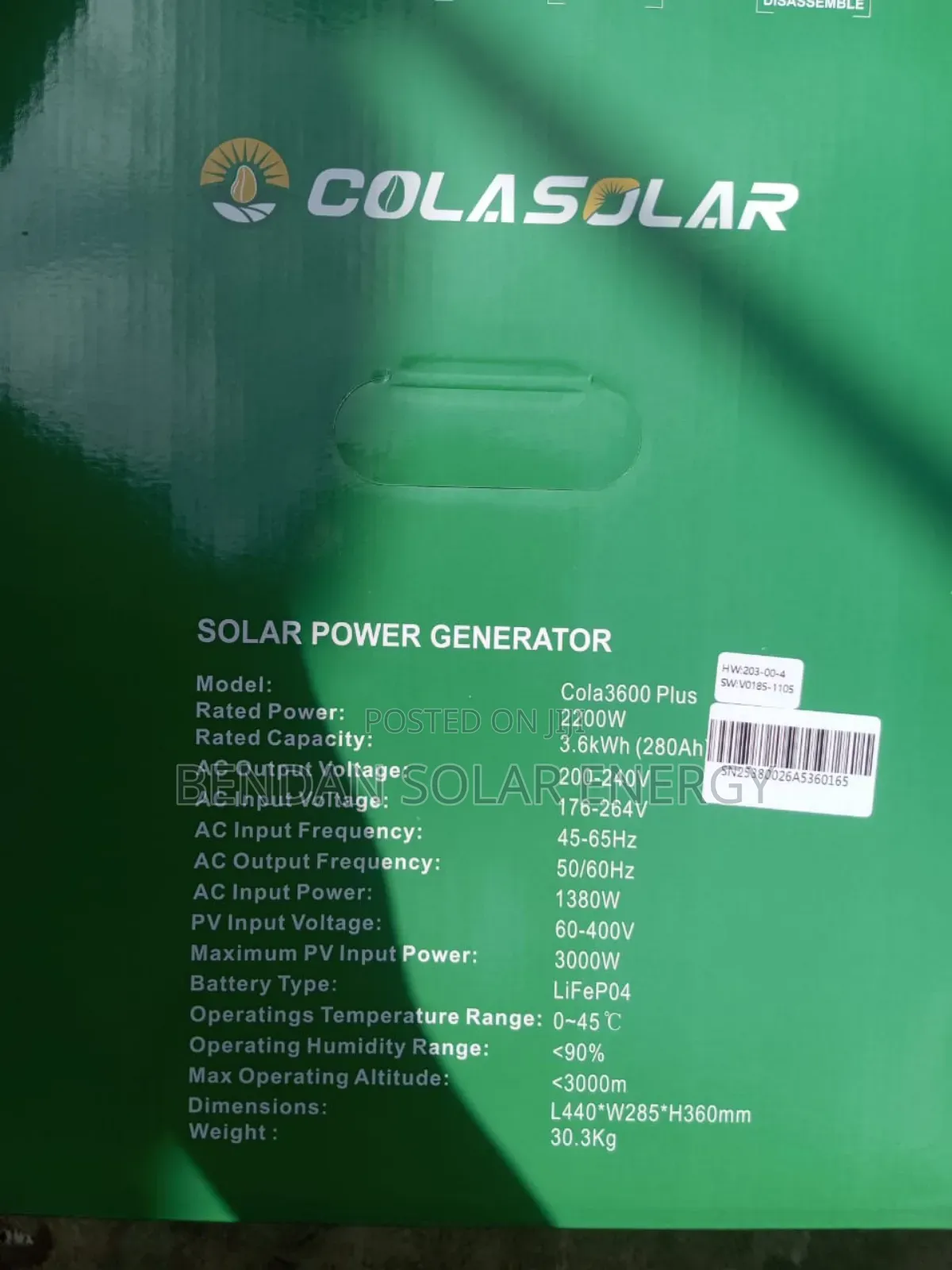 Cola 3600 Plus Solar Generator – 3.6kwh | 2200w Output