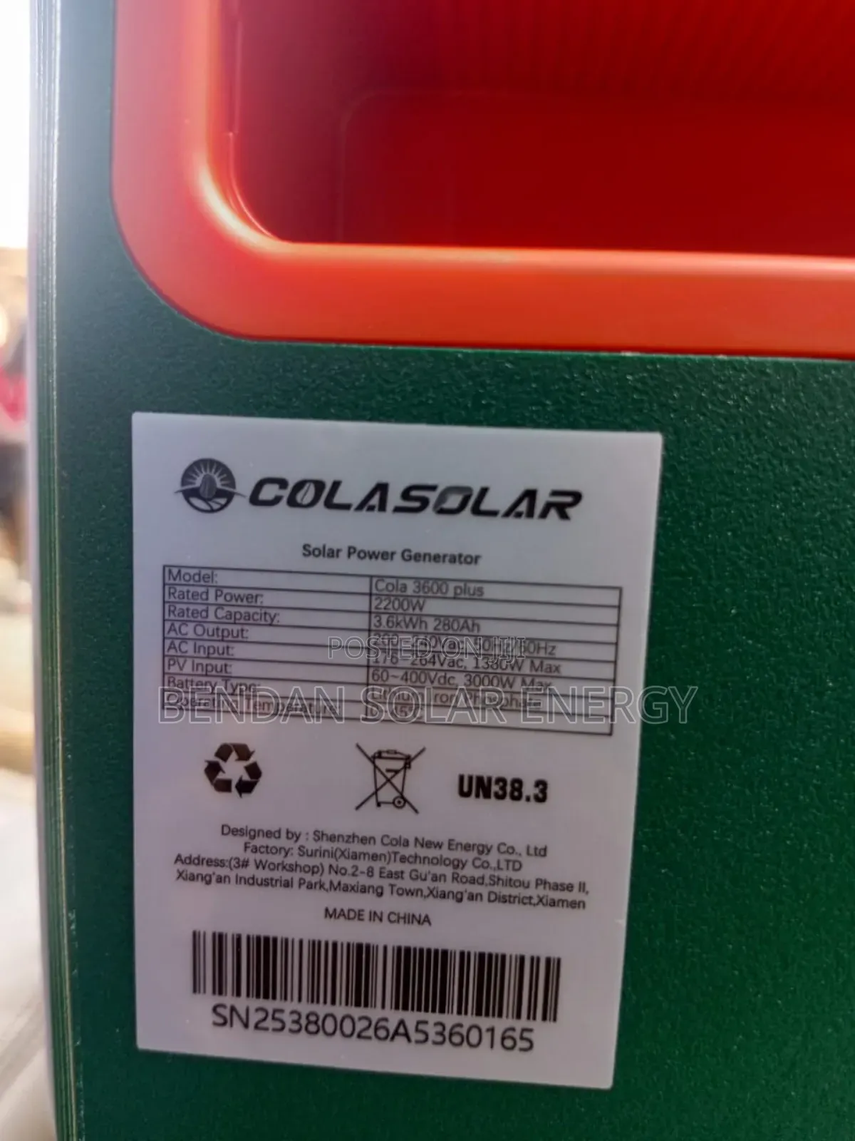 Cola 3600 (2.2kva Output) Plus Power Station – Strong 2200w Output