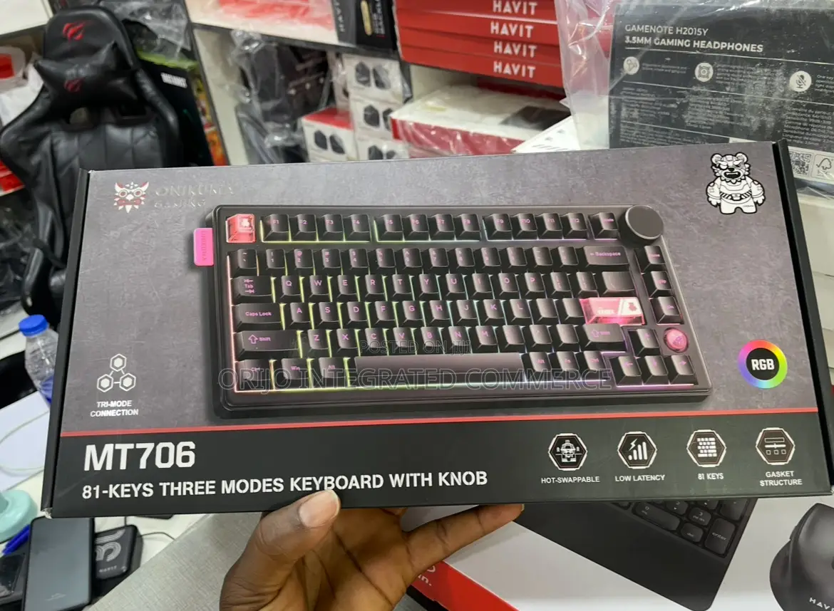Onikuma Mt706 81-Keys Three Modes Mechanical Keyboard With Knob