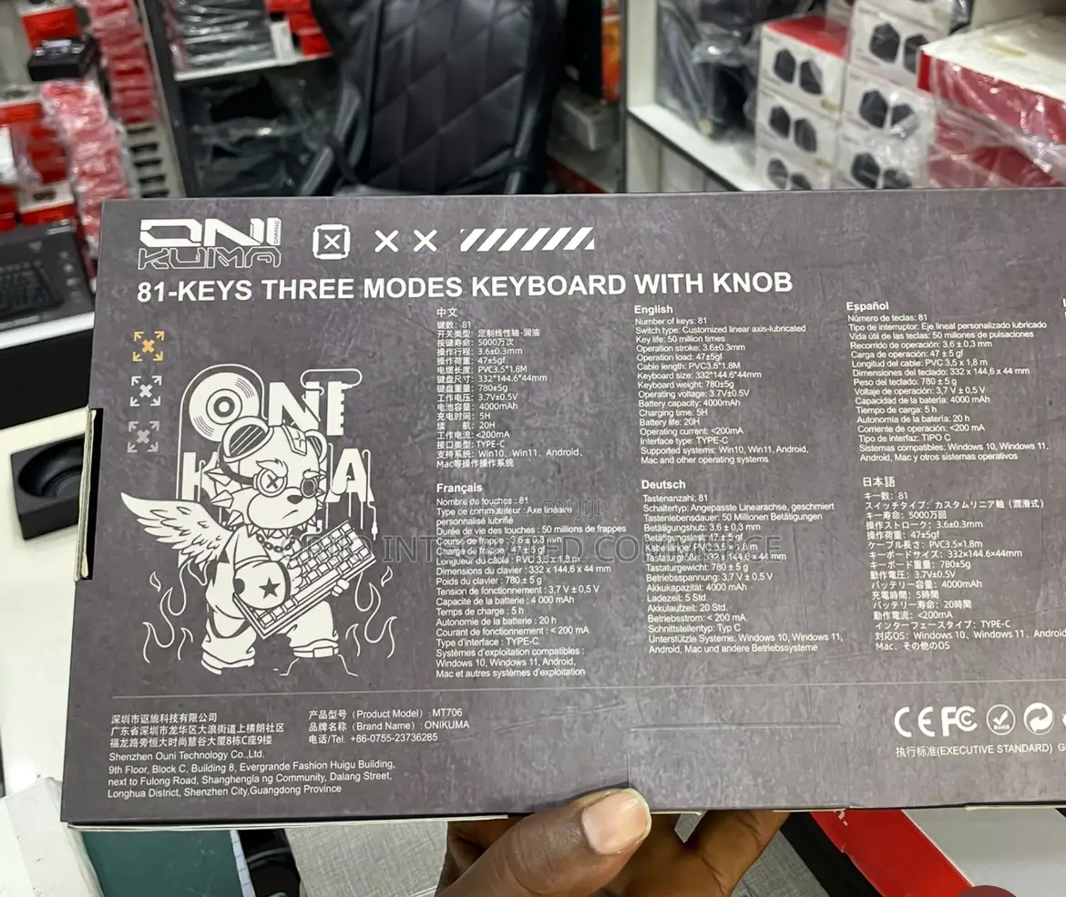 Onikuma Mt706 81-Keys Three Modes Mechanical Keyboard With Knob