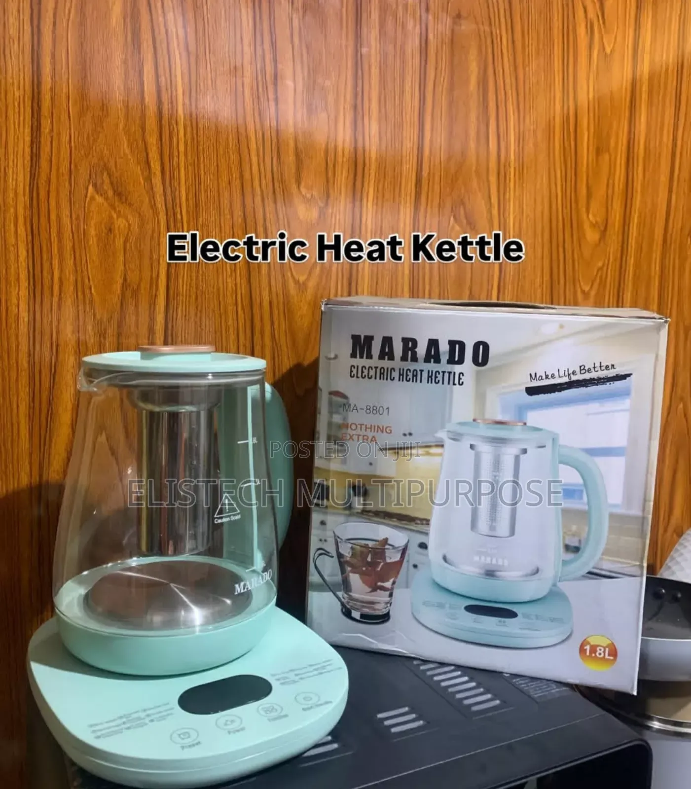 Marado 1.8l Electric Glass Health Kettle Tea Maker (800w)