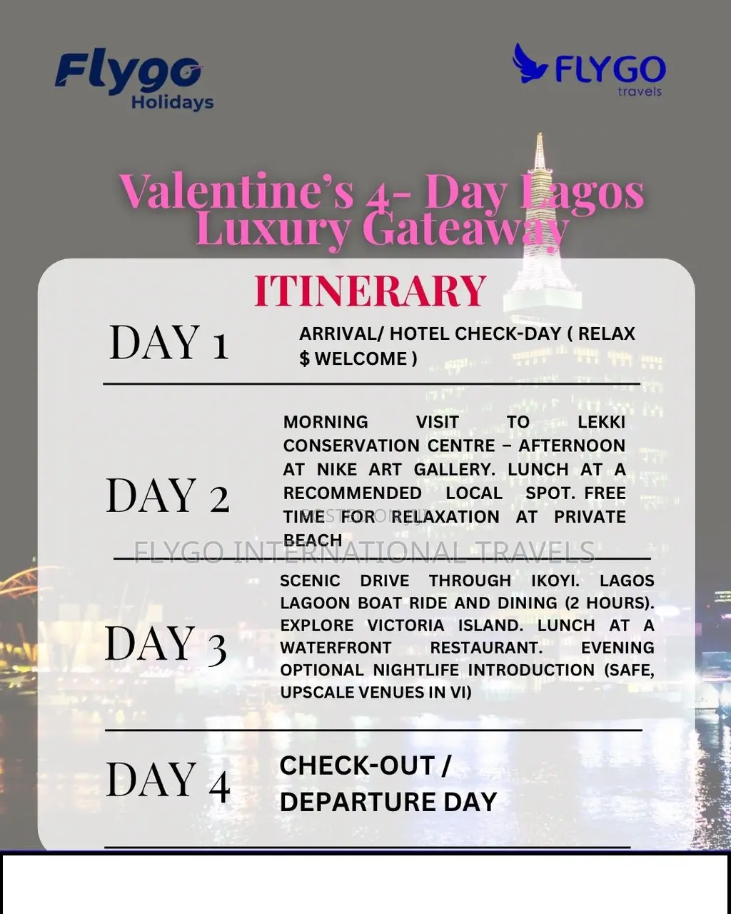 Valentine's 4- Day Lagos Luxury Getaway