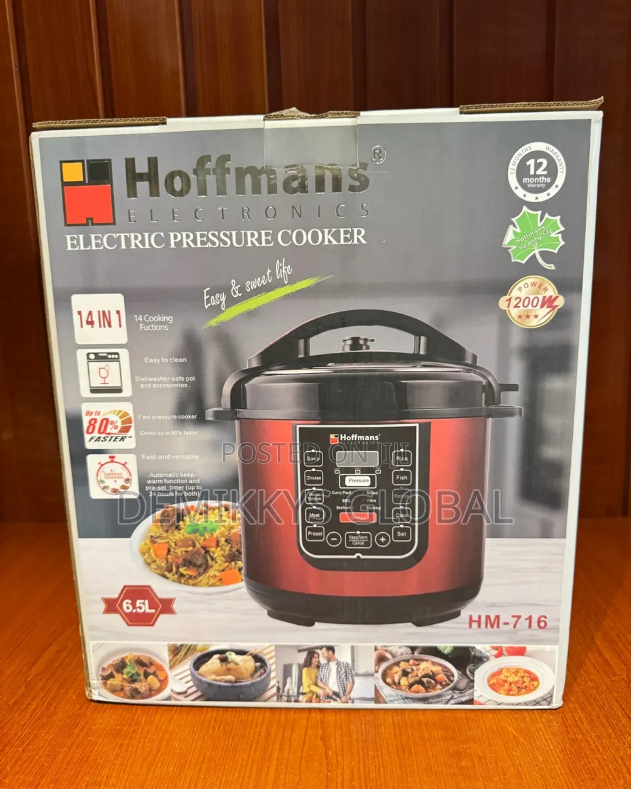 Hoffmans Electric Pressure Cooker 6.5l 14 in 1