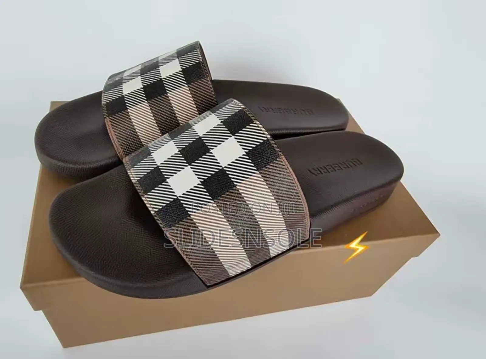 Burberry Check Pattern Slides – Unisex Casual Sandals
