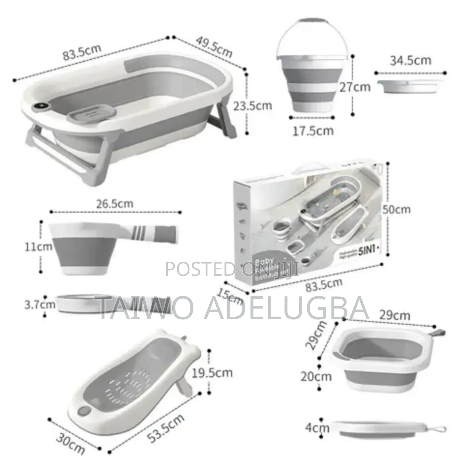 5in1 Baby Folding Bathtub Set Newborn Baby Bath
