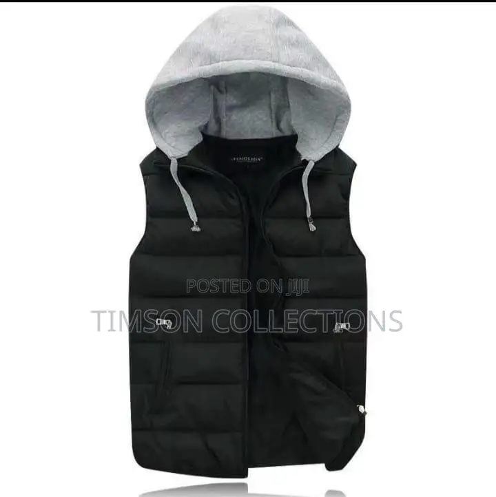 Most Luxury Armless Puff Jacket With Hoodie