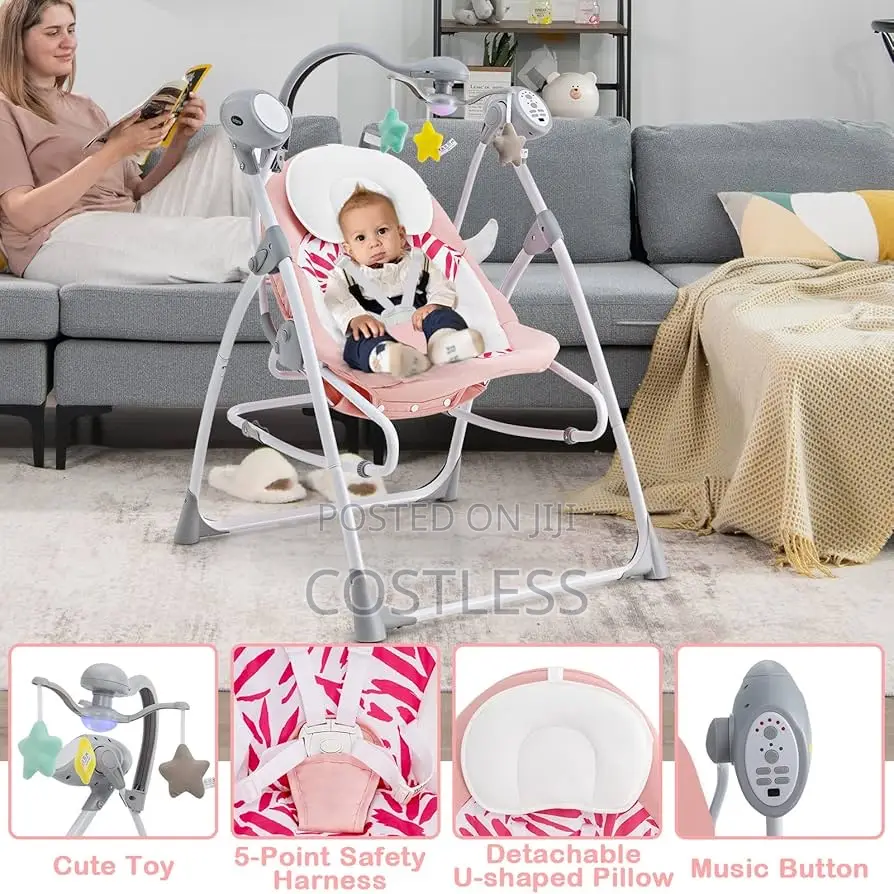 Baby Bluetooth-Enabled Baby Swing.
