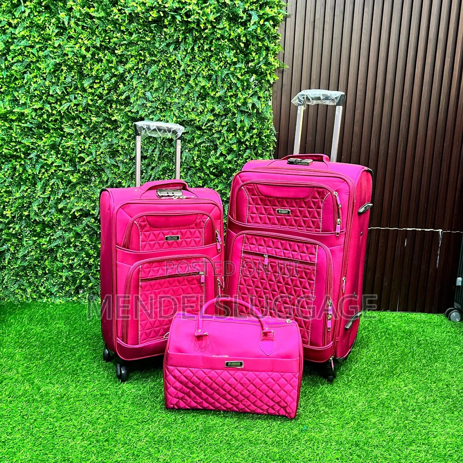 Pink Travel Box With 4 Spinner Wheels and Divider