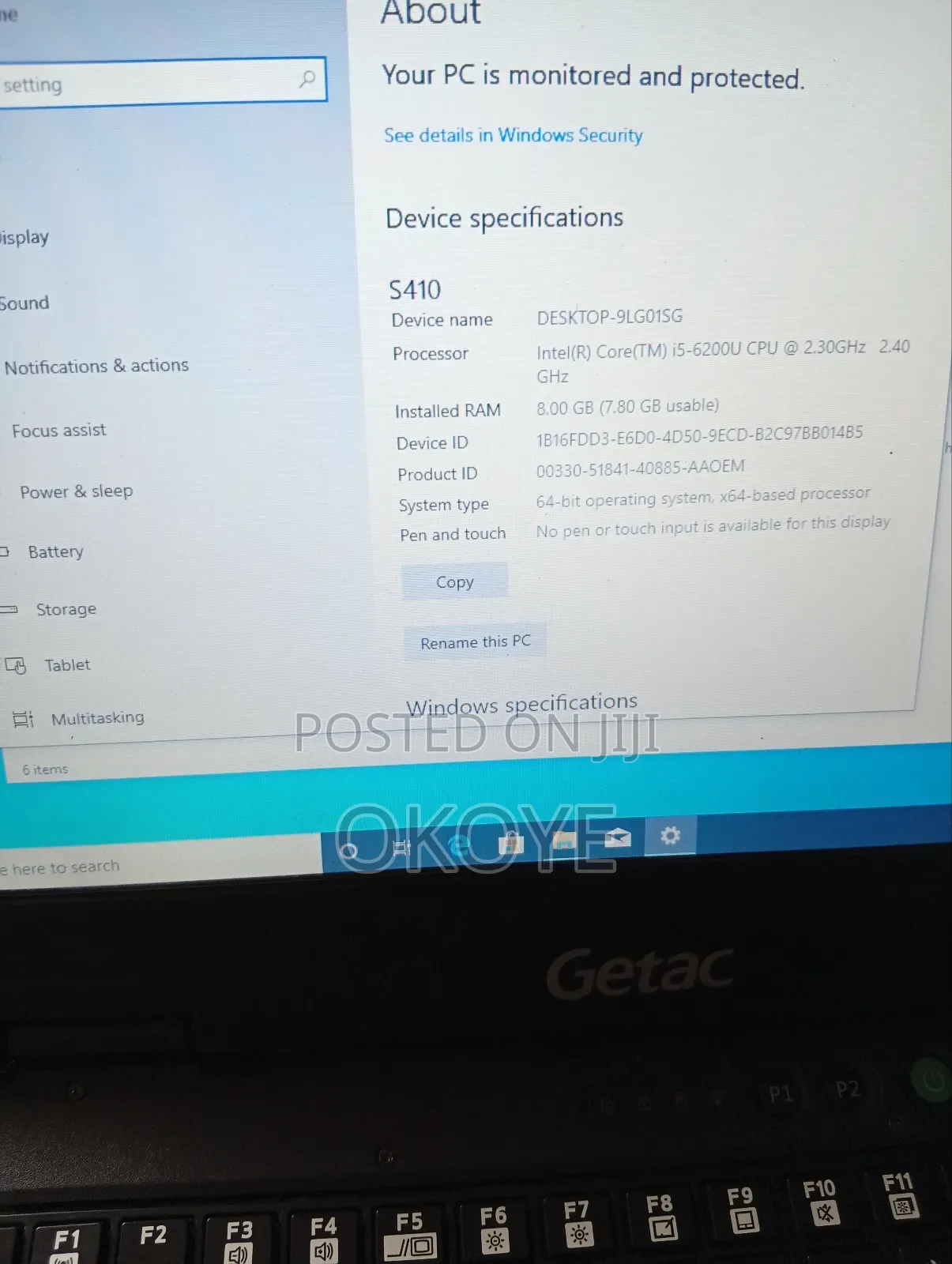 Getac Laptop Computer Core I5 6th Gen