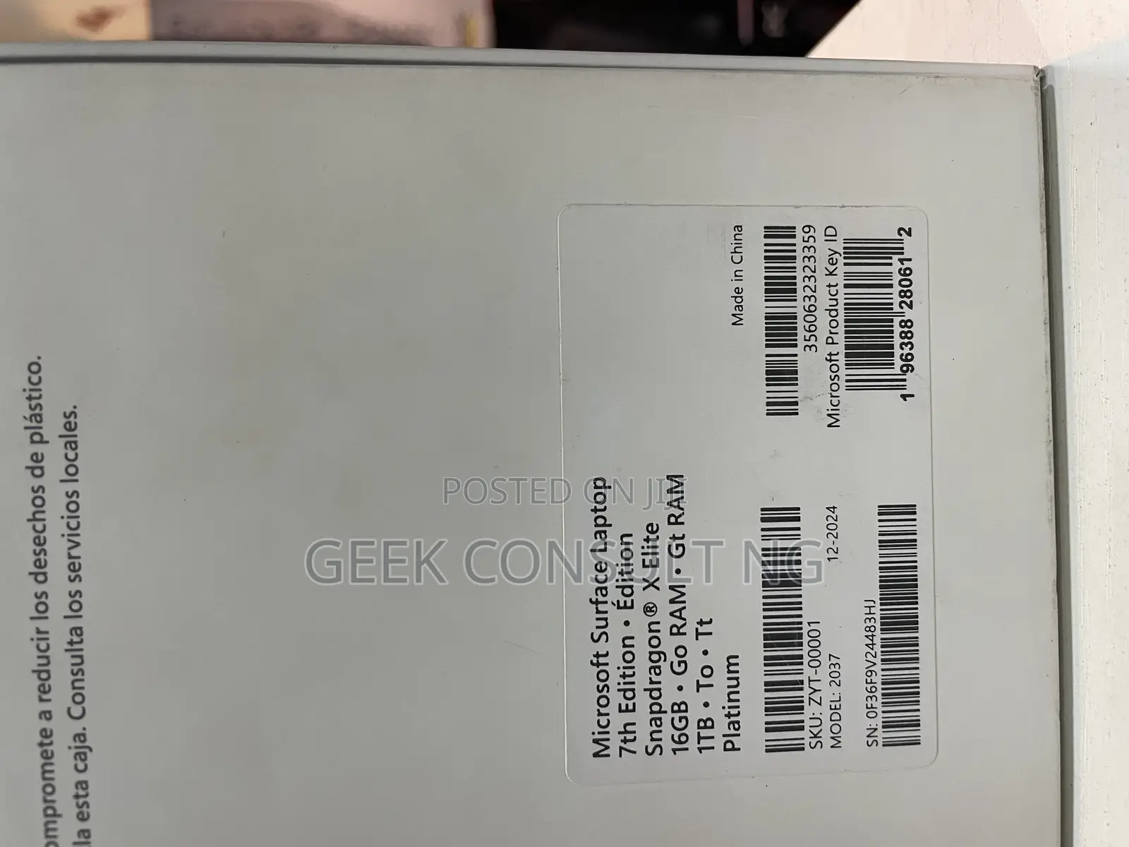 New Microsoft Surface Laptop 7 16GB Qualcomm Snapdragon X Elite SSD 1T