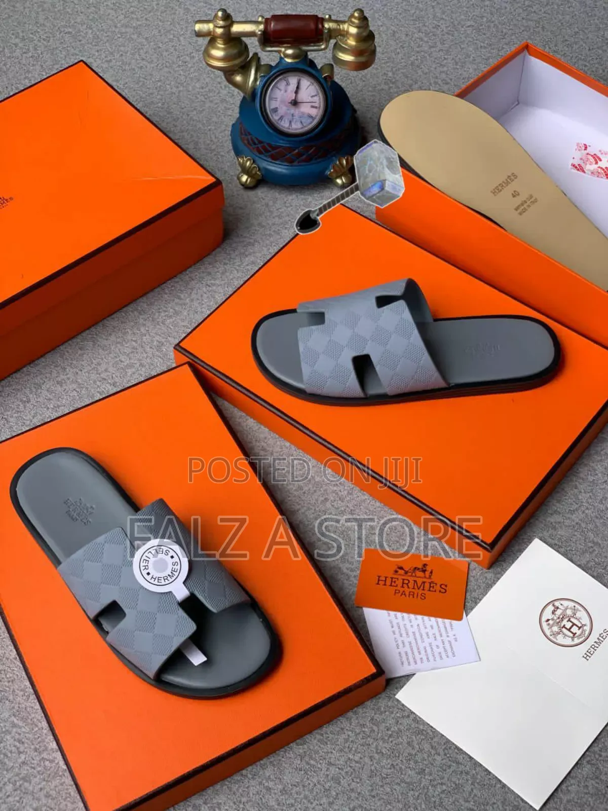 Hermes Cross Leather Pams for Men