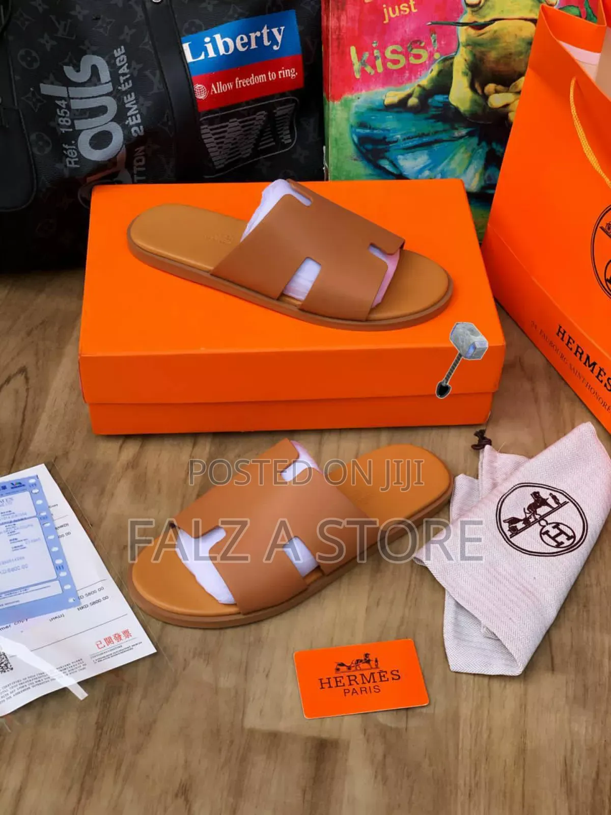 Hermes Cross Leather Pams for Men
