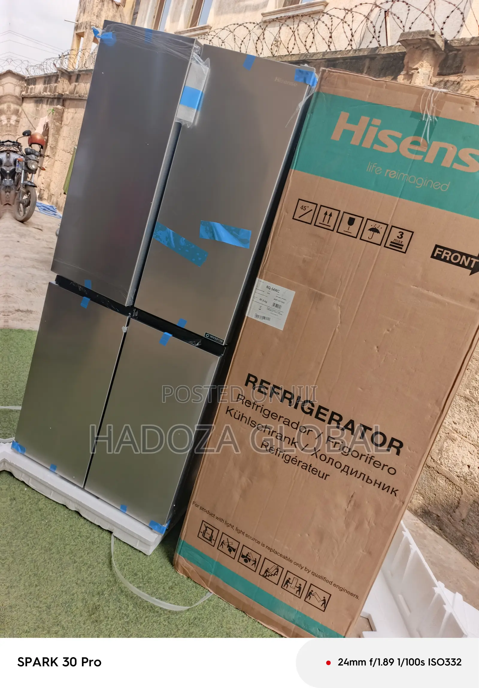 427l Cross Door Fridge Hisense Rq-54wc Model
