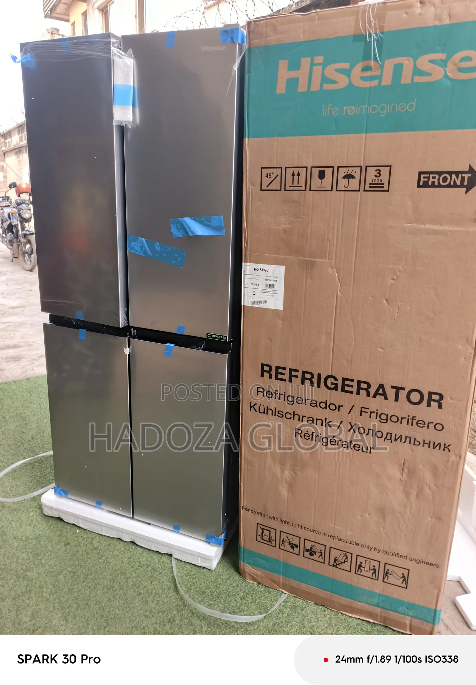Hisense Cross Door Cooling Refrigerator – 427l Rq-54wc