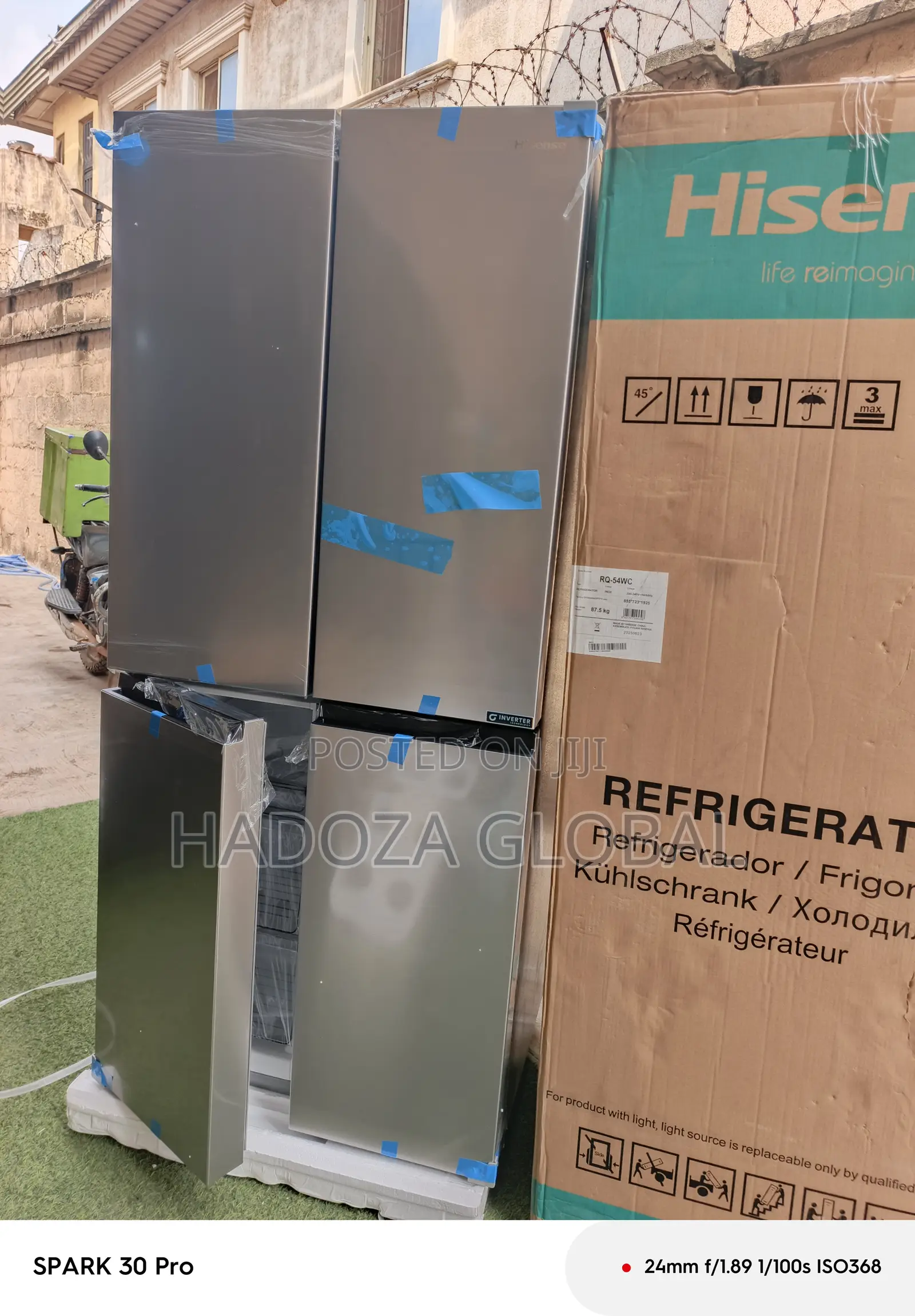 Rq-54wc Cross Door Refrigerator With 427l Volume | Hisense