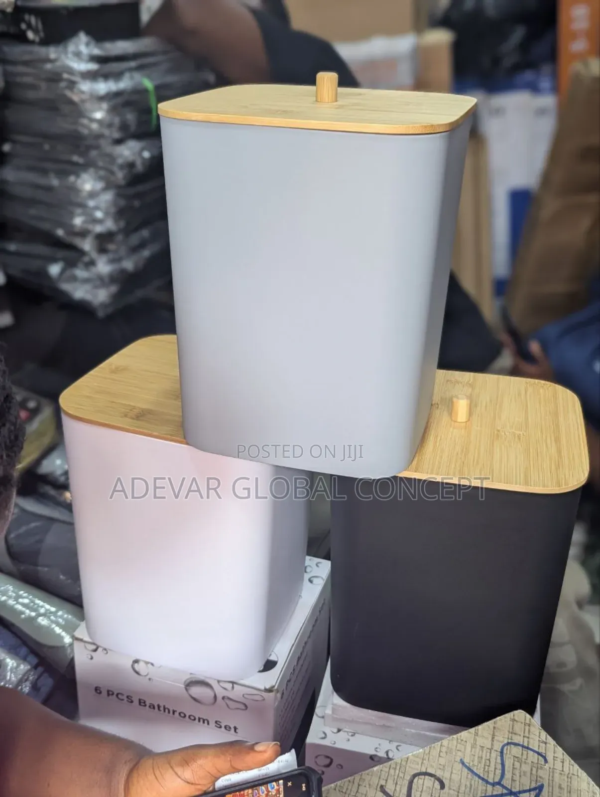6pcs Bathroom Set - Brush, Soap Holder, Dispenser