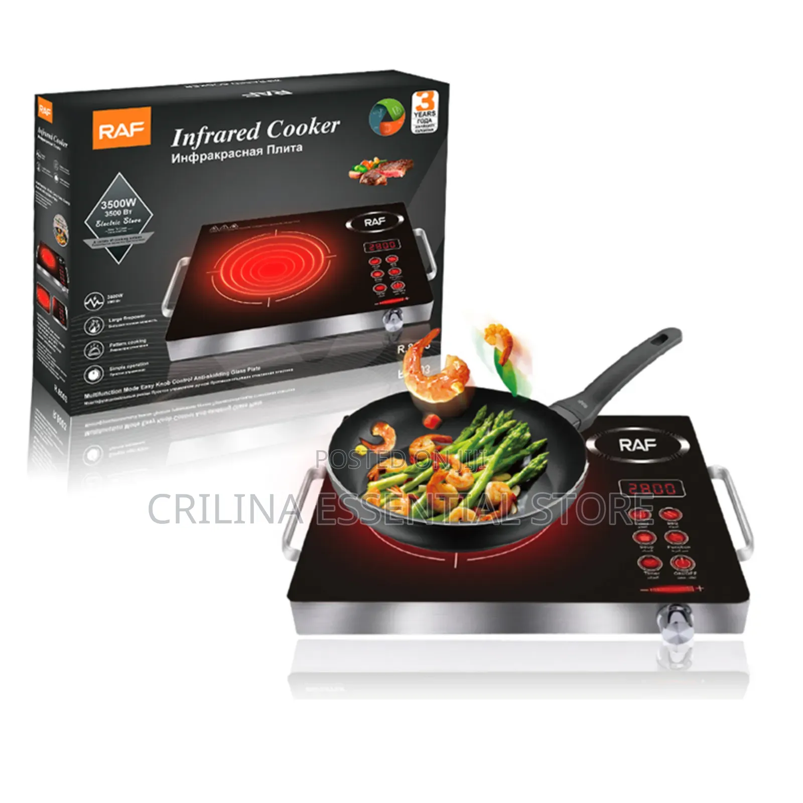 Raf Electric Infrared Oven, 3500w Power Single Burner Oven
