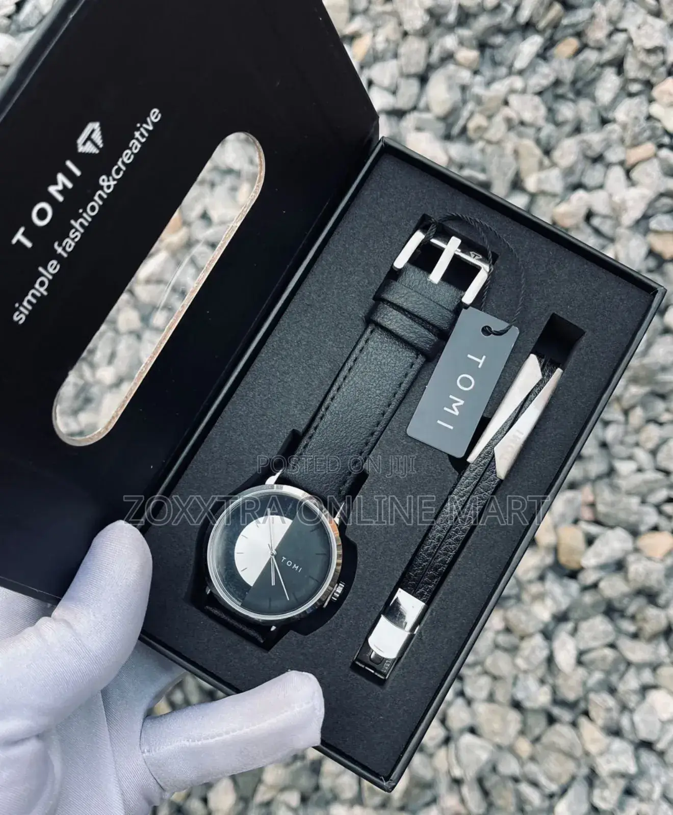 Tomi Package With a Leather Watch and a Leather Bracelet