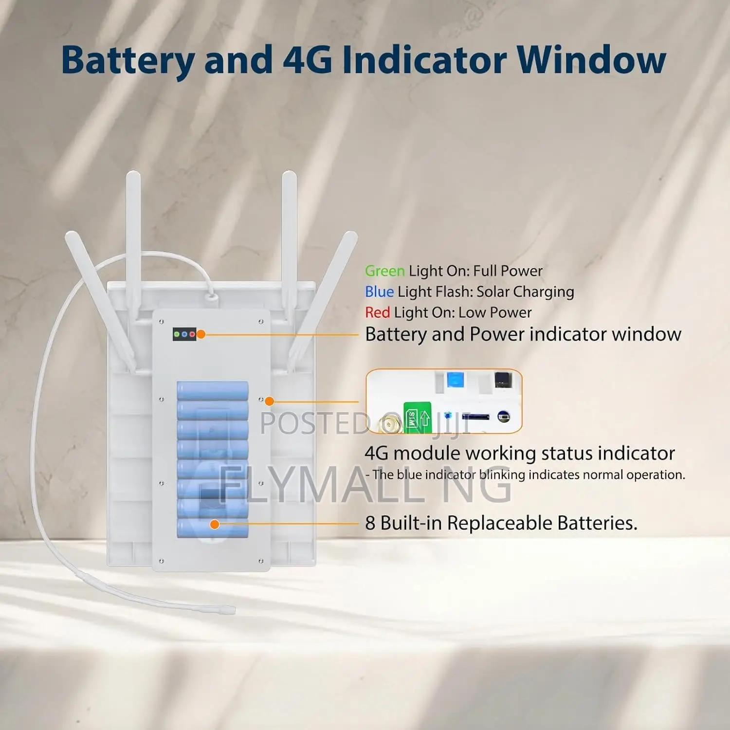 Solar Powered 4g Lte Modem Router Outdoor Solar Wifi Sim Card Slot