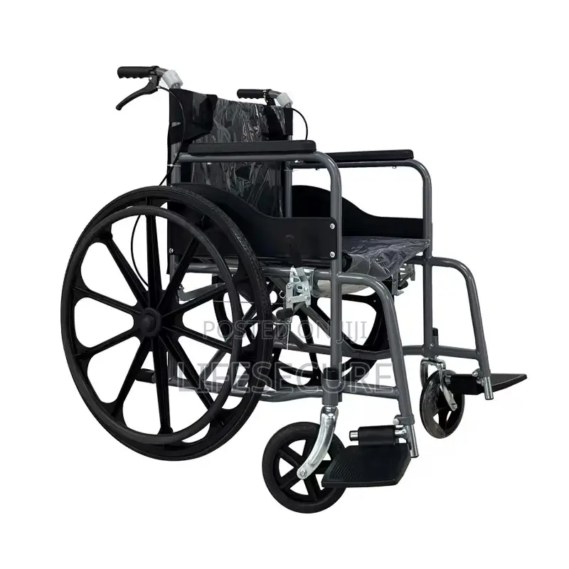 Standard Manual Wheelchair With Brakes, Seatbelt for Hospital Home