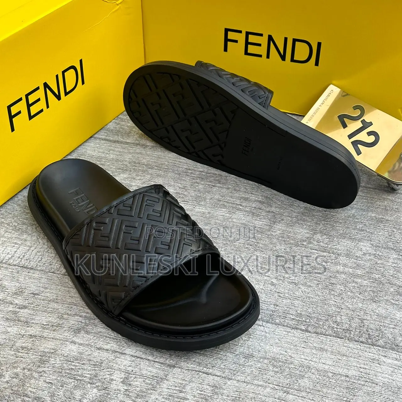 Original Fendi Leather Slippers