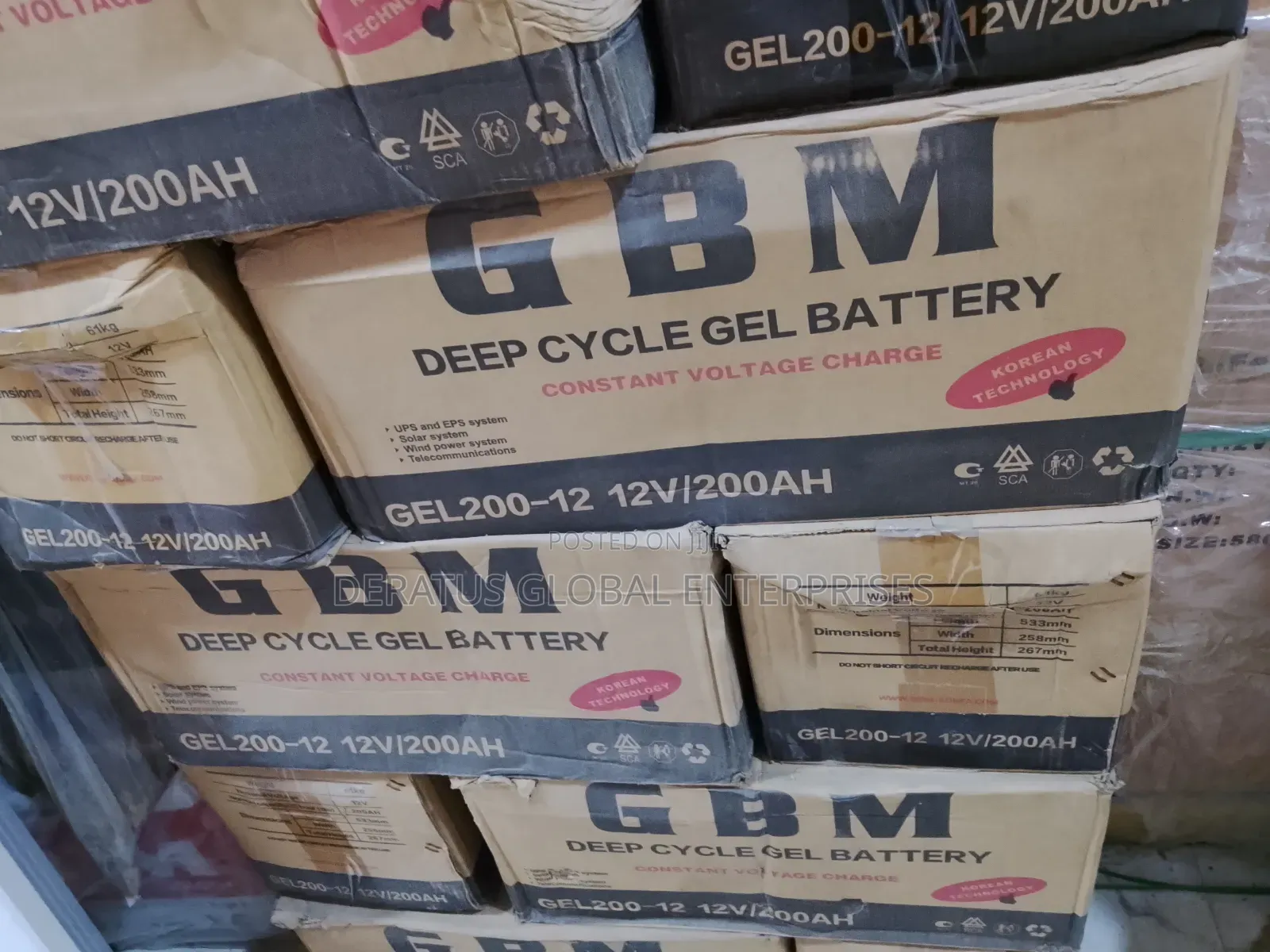 GBM 200ah Dry Cycle Gel Battery