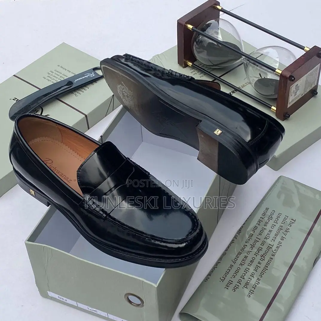 Original Richwanaz Patent Leather Loafers Black & Brown Shoes