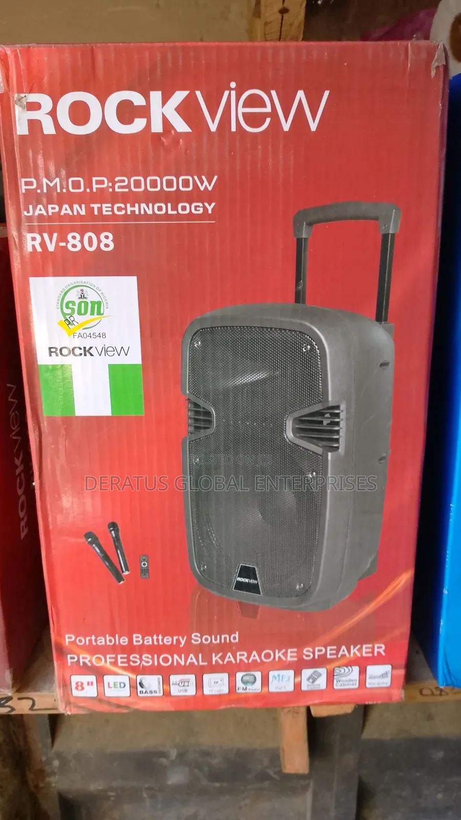 Rockview 8" Pa System With 2 Wireless Microphone