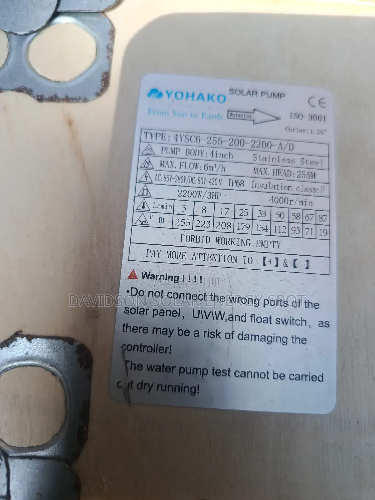 3hp Ac and Dc Yohako Solar Pump Machine