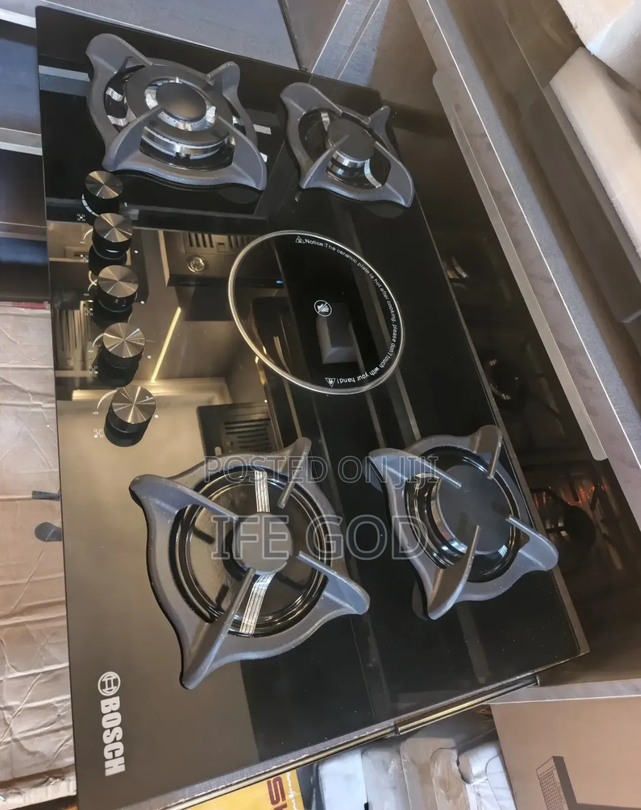 Original Bosch Built-in Blue Flame Light 4+1 Gas Electric Cooker Hob
