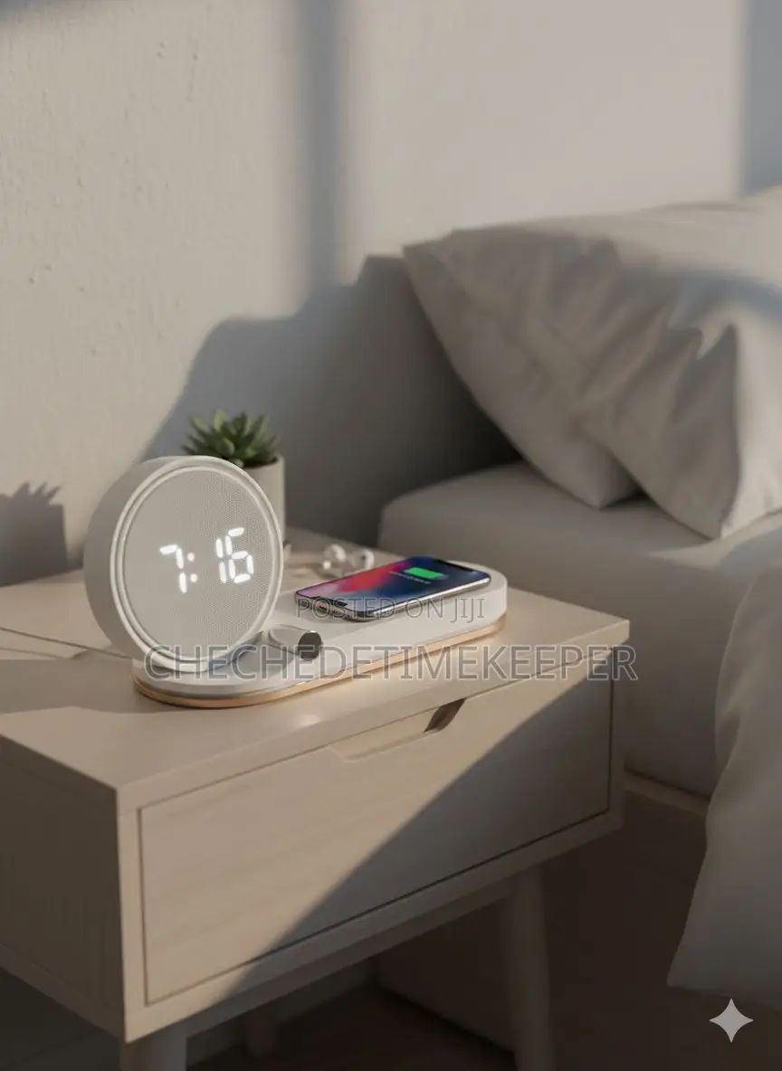 Luxury Creative Clock Wireless Charger With Night Light