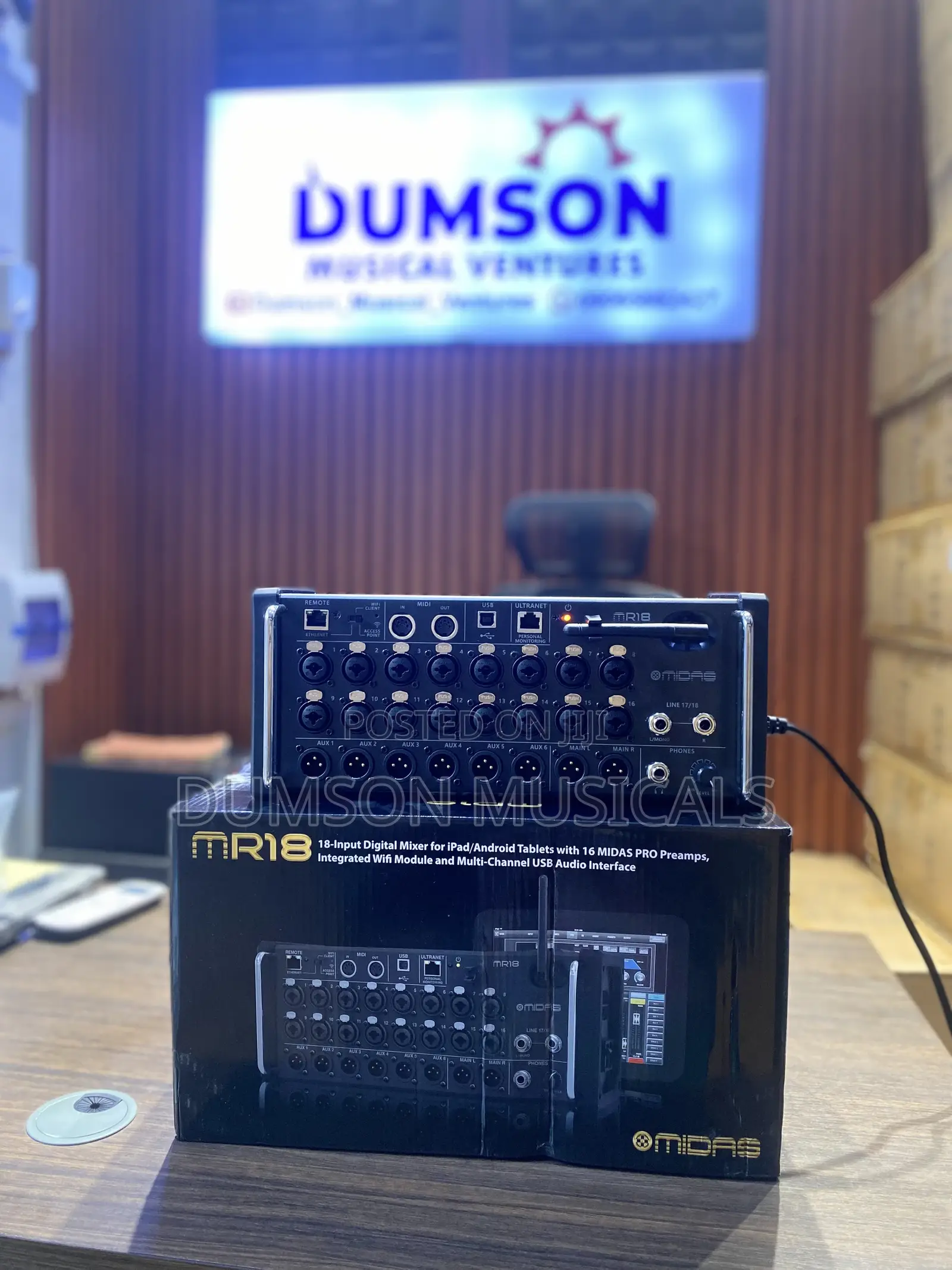 Midas Mr18 18-Channel Tablet-Controlled Digital Mixer Wif