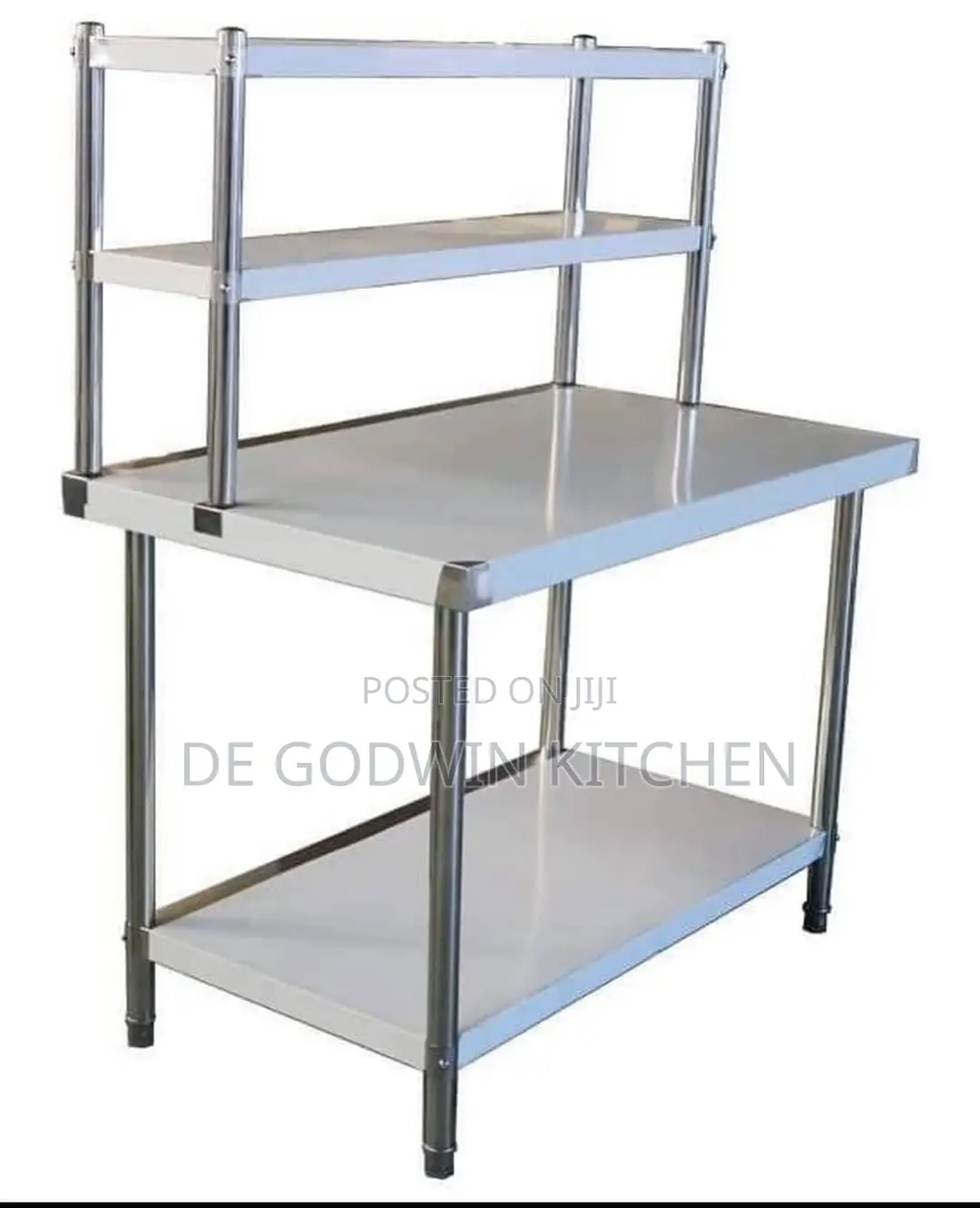 5ft Stainless Table With Upper Shelve