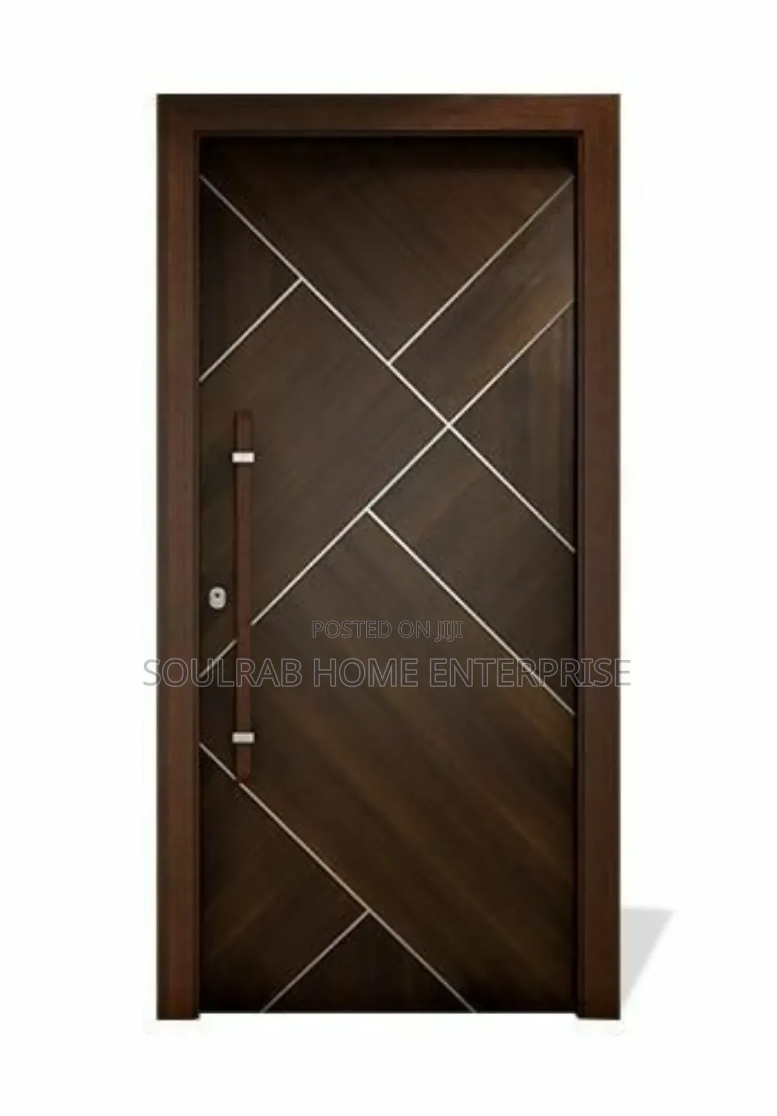 Strong Brand Polish HDF Door With Frame, Lock, Inches Installation