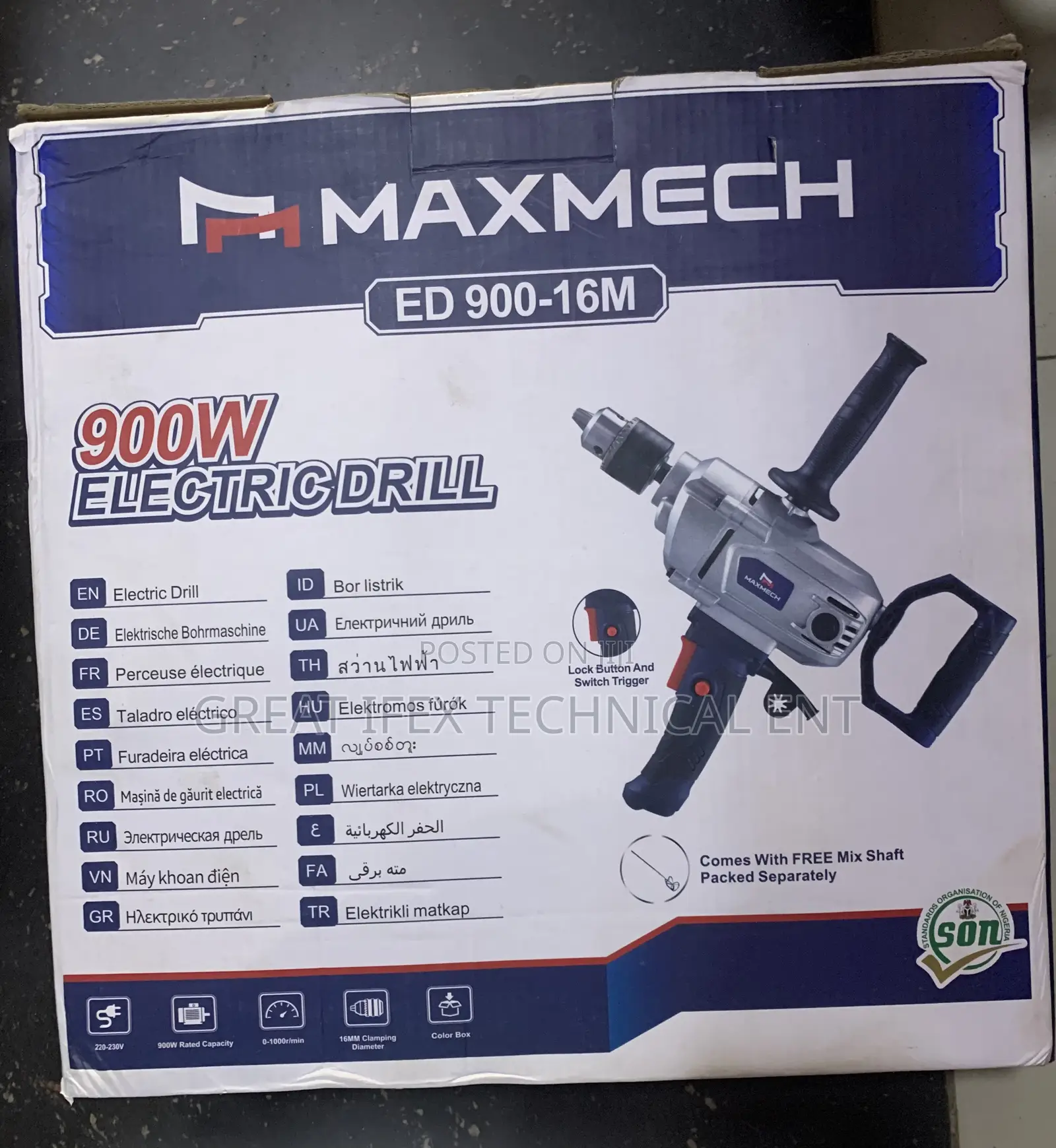 16mm Maxmech Electric Drill 900watt