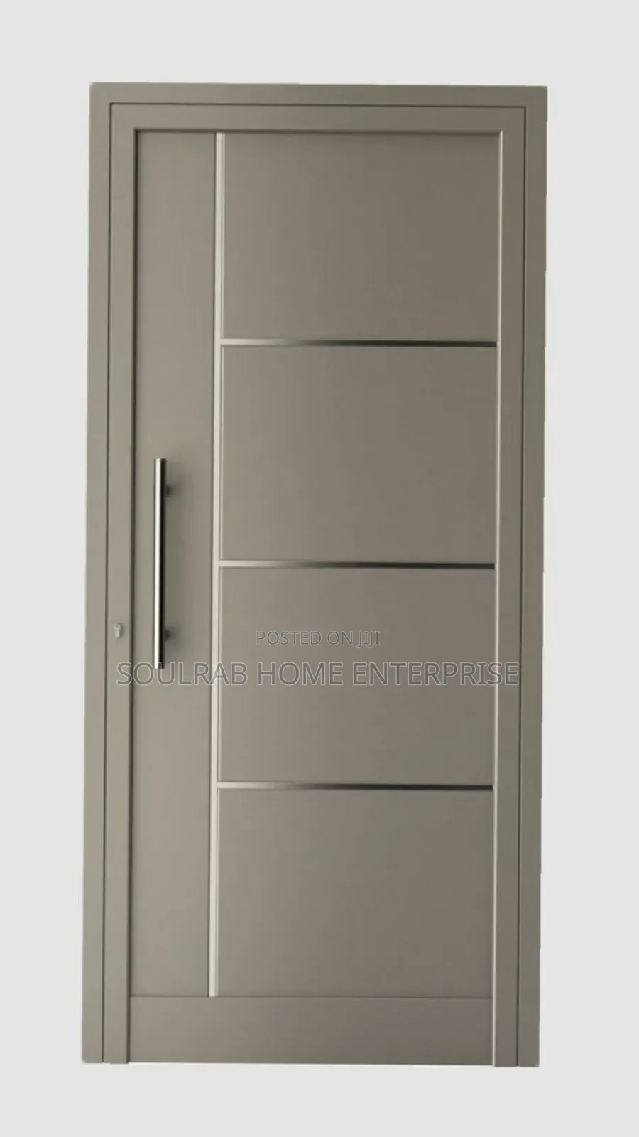 Standard Silver Durable HDF Door With Frame, Lock, Inches Installation