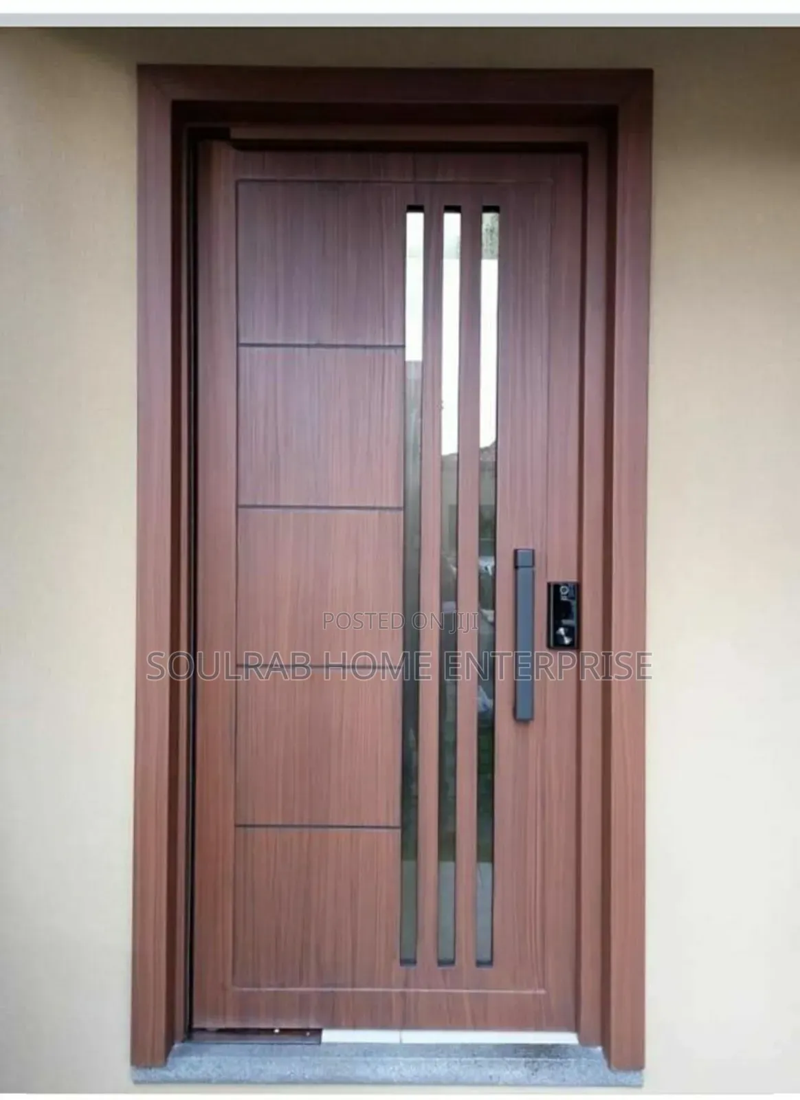 Quality Clay Brown Front Door With Frame, Lock, Inches Installation