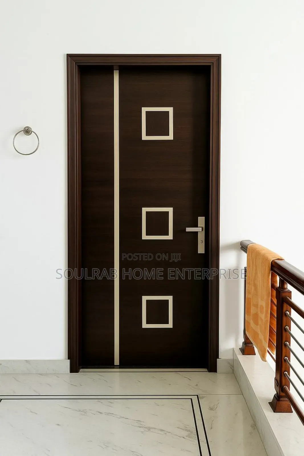 Quality Front Coconut HDF Door With Frame, Lock, Inches Installation