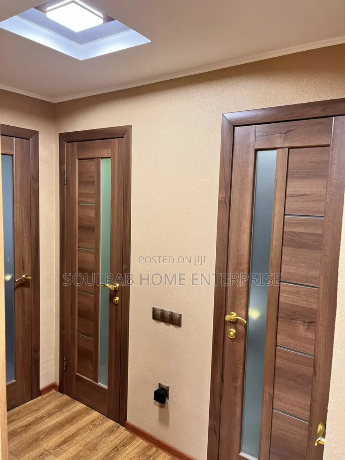 Quality Gold Kitchen Door With Frame, Lock, Inches Installation