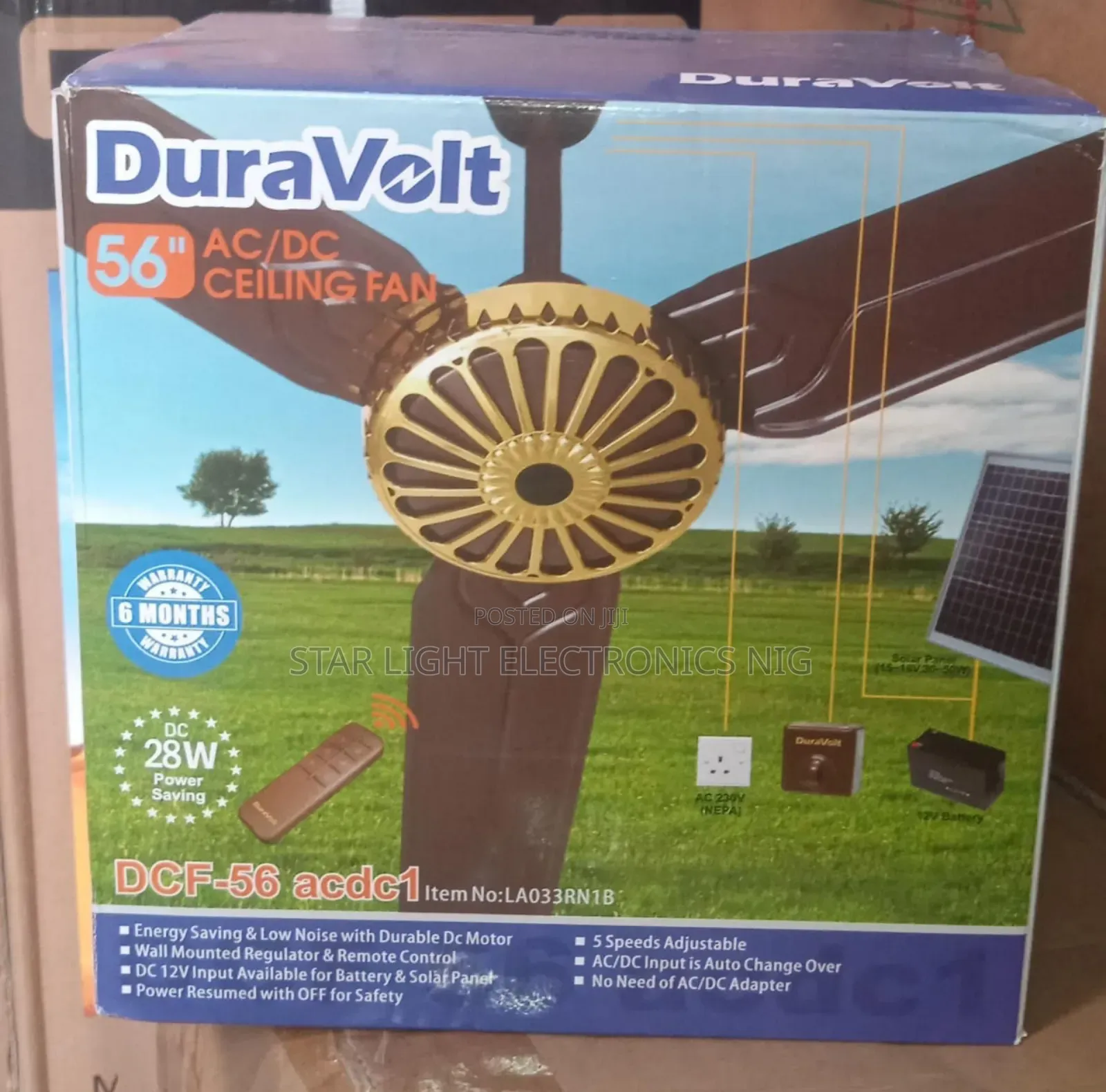 Acdc Duravolt Ceiling Fan 56 Inches