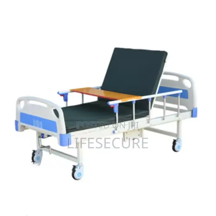 Adjustable Hospital Patient Bed With Iv Stand and Side Rails