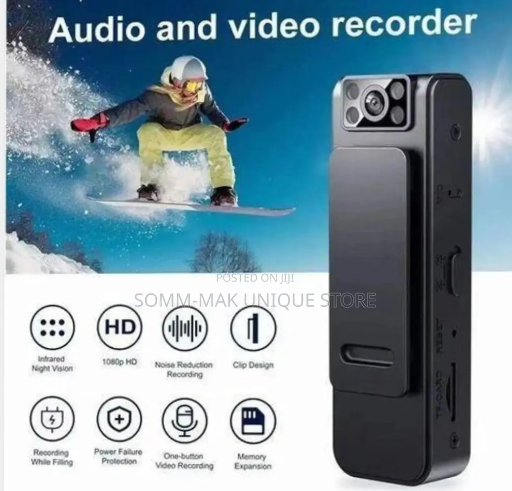 Mini Body Camera Sports Action Cam – 1080p Hd, Rotatable Lens,