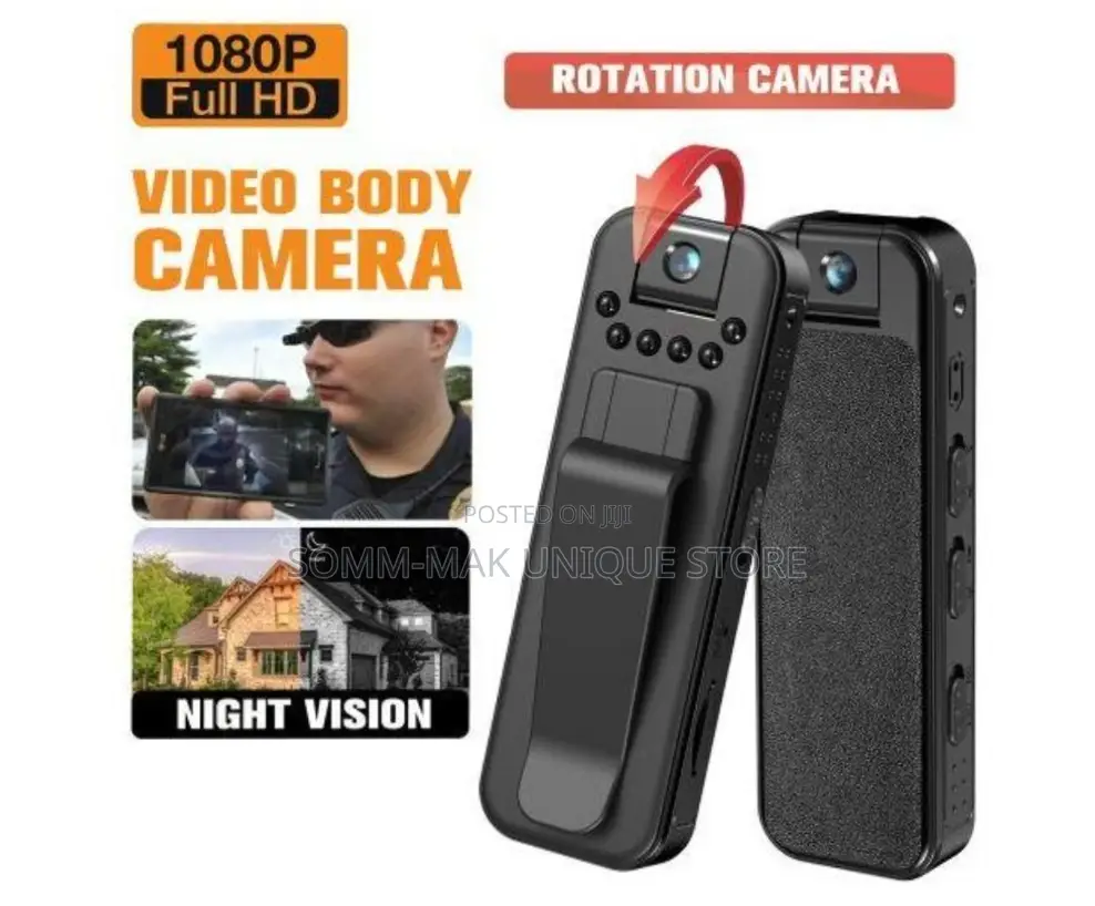 Mini Body Camera Sports Action Cam – 1080p Hd, Rotatable Lens,