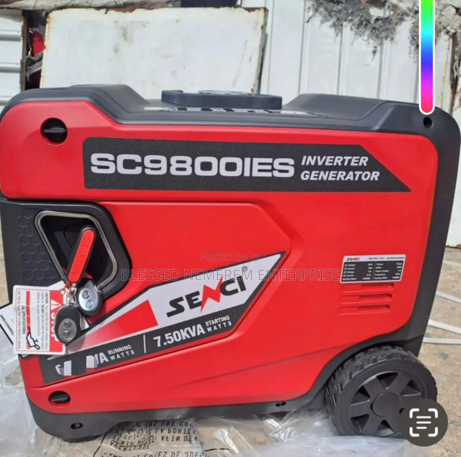 (7.5kva)Senci Remote Control Inverter Soundproof Petrol Gen Low Fuel