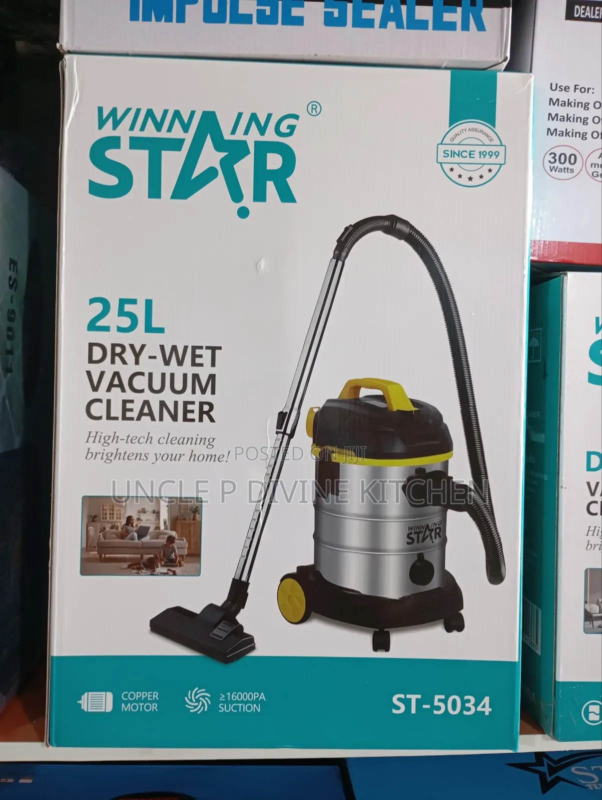 Winning Star 25l Wet and Dry Vacuum Cleaner With Powerful Suction.
