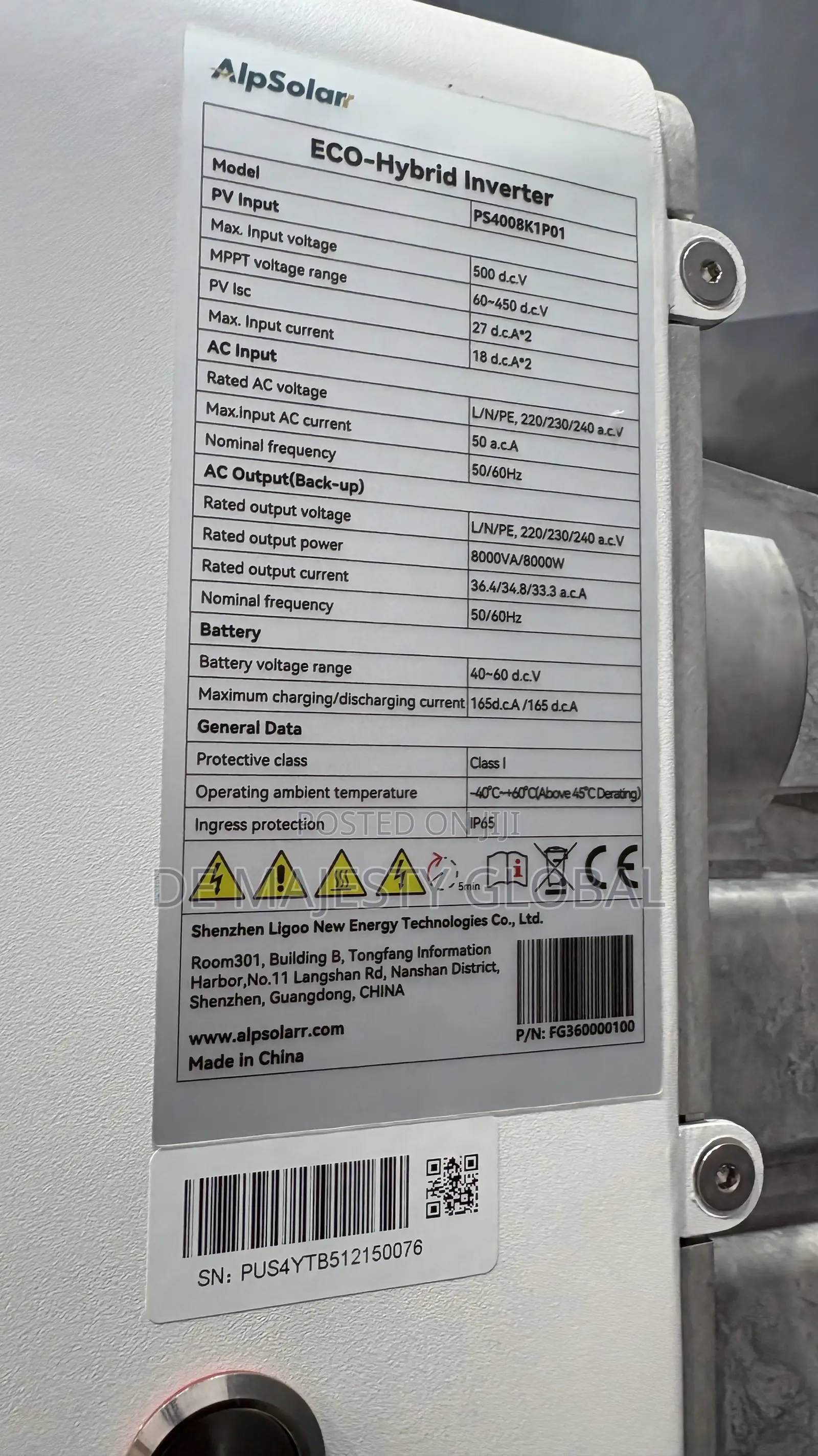 6kw Single Phase Ipp 66 Water And Dust Proof 2yrs Warranty