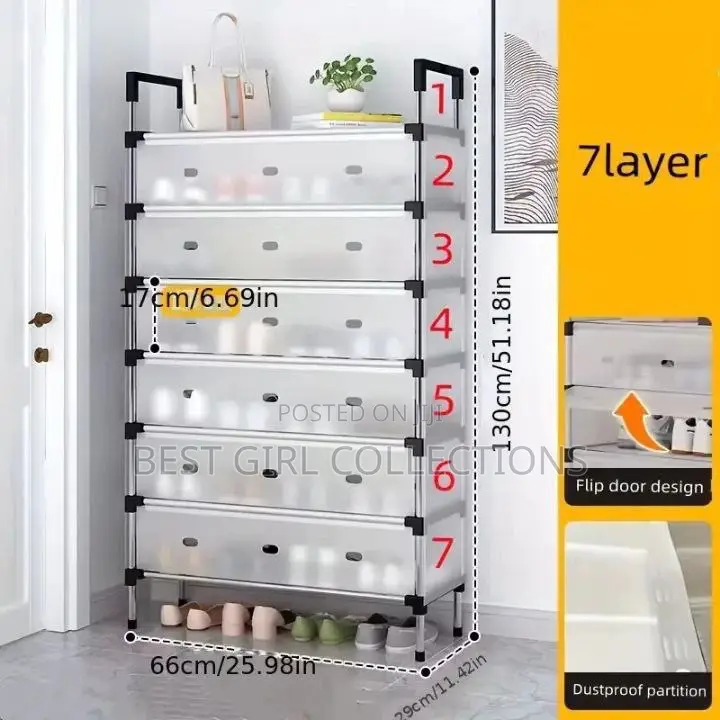 7 Steps Shoe Rack With Cover
