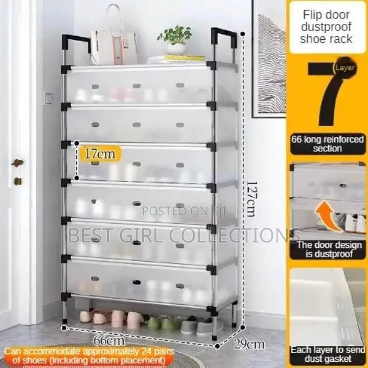 7 Steps Shoe Rack With Cover