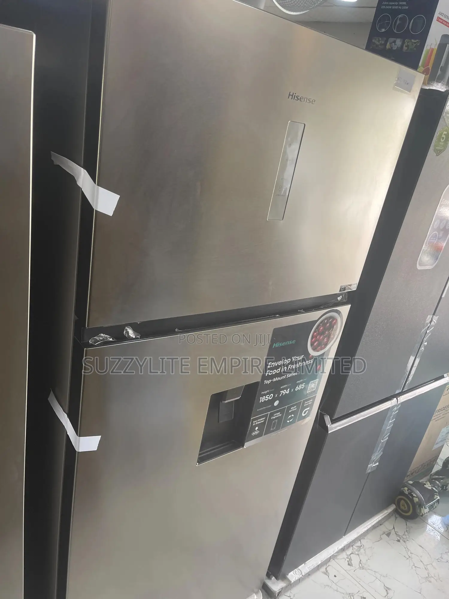 Hisense Double Door Refrigerator 535 Liters With Dispenser Ref-565dri