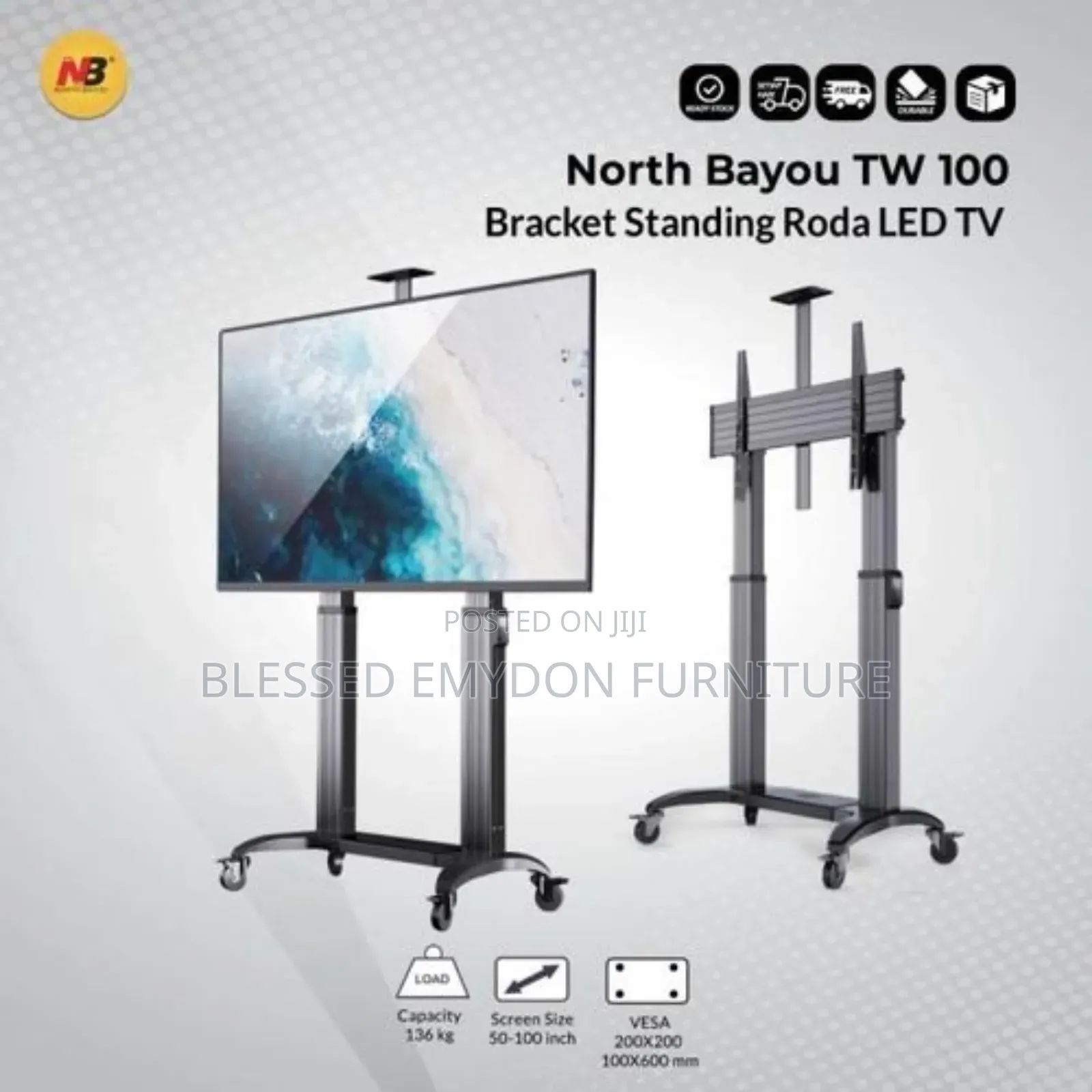 Tv Mount Cart (Fits Most 70-110 Inch Flat Pane.